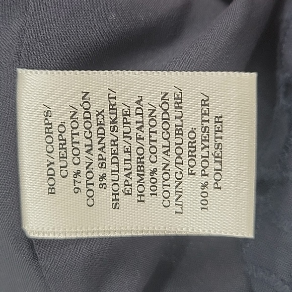 Ann Taylor Navy Embroidered Eyelet Sheath Dress size 14 - Picture 7 of 9